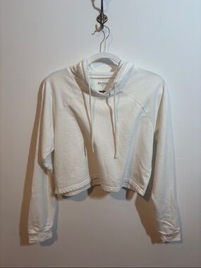 Splits59 Ivory Cropped Drawstring Hoodie
